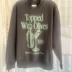 Abercrombie & Fitch Dark Gray Graphic Crewneck Sweater